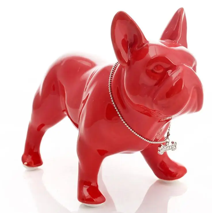 

cute ceramic French Bulldog dog statue home decor crafts room decoration dog ornament porcelain animal figurines decorations
