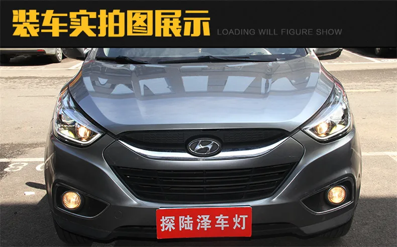 Автомобильный Стайлинг светодиодный головной фонарь для hyundai IX35 фары 2011- IX35 светодиодный фонарь светодиодный drl H7 hid Q5 Биксеноновые линзы ближнего света