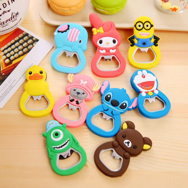 Креативная мультяшная многофункциональная силиконовая открывалка для бутылок