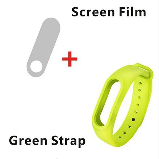 Новое поступление xiaomi mi band 2 часы цветной силиконовый ремешок браслет аксессуары спортивный ремешок - Цвет: green  strap