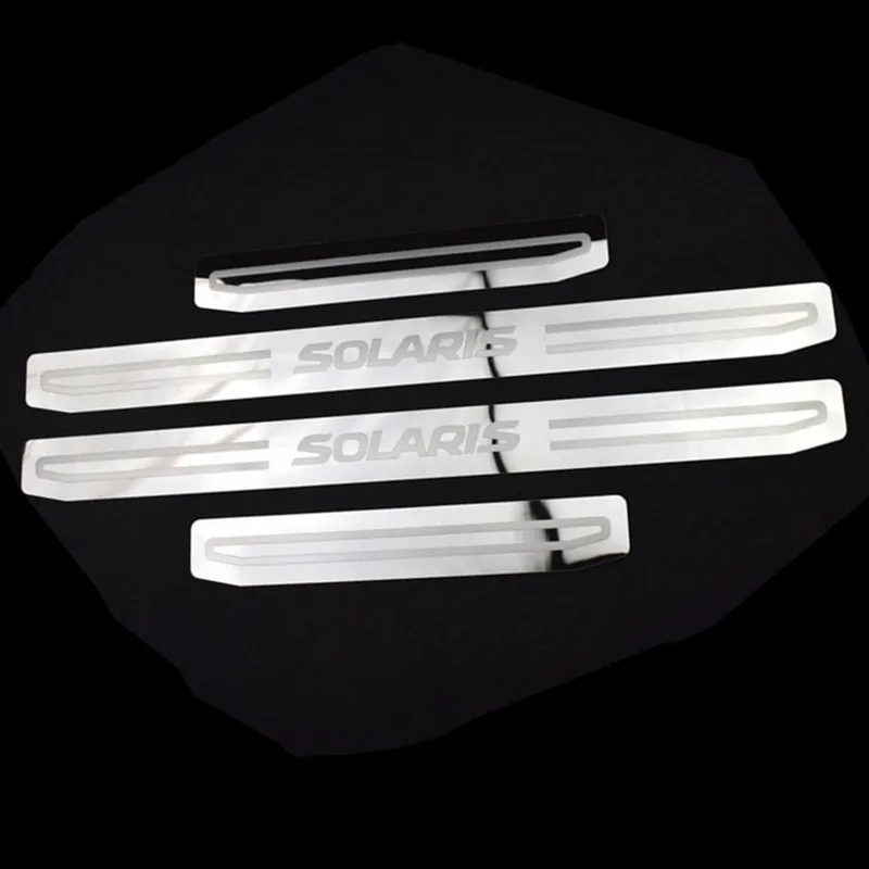 Новая наклейка на дверной порог Solaris накладка дверные пороги из нержавеющей