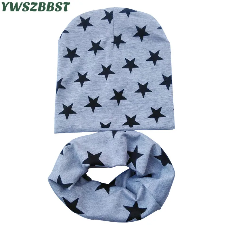 

Fashion Autumn Winter Crochet Children Hat Scarf Set Cap for Girls Kids Boys Beanie Cap Stars Cotton Baby Hat Neck Scarf Collar