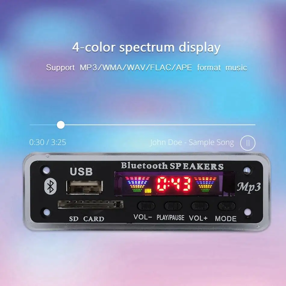 Высокое качество SDM01BT+ U-DX Bluetooth 4 Цвета экран MP3 FM APE FLAC декодирование плата модуль декодирование платы стиль
