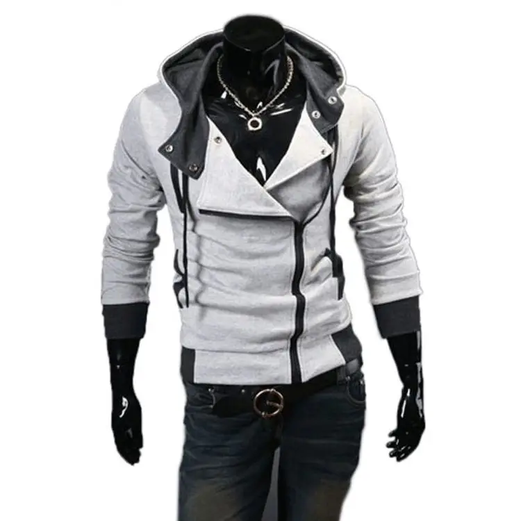 Мужская приталенная куртка на молнии с длинным рукавом и карманами | одежда