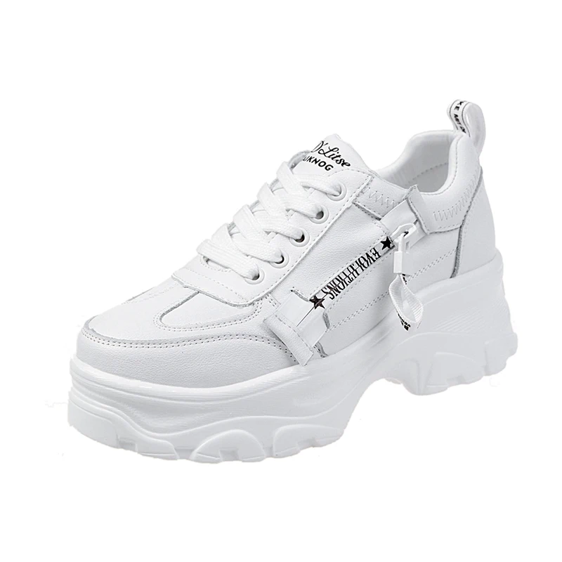 Повседневная женская обувь на молнии кроссовки массивной платформе zapatos De Mujer из