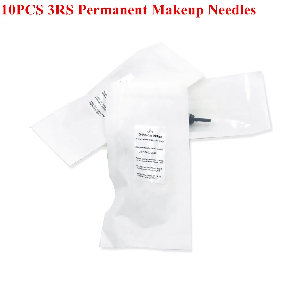 

10 PCS/Lot Disposable Sterile 600D-G Permanent Makeup Eyebrow Eyeliner Lips Tattoo Needles 3RS for Rotary Makeup Tattoo Pen