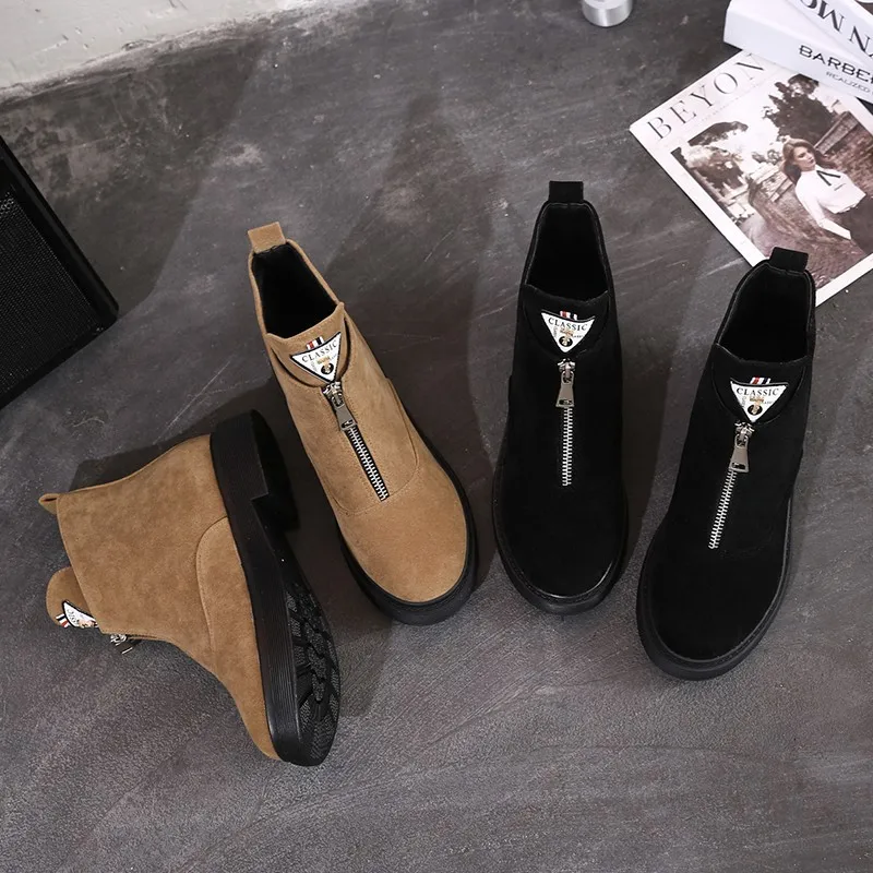 Женские ботинки Мартин 2018 осень винтажные ботильоны для женские Челси молния