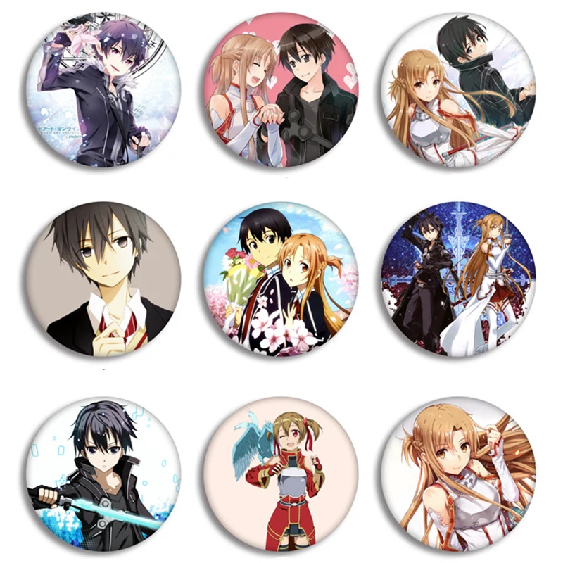 Горячая аниме меч искусство онлайн броши значки значок Женская Асура Kirito Броши