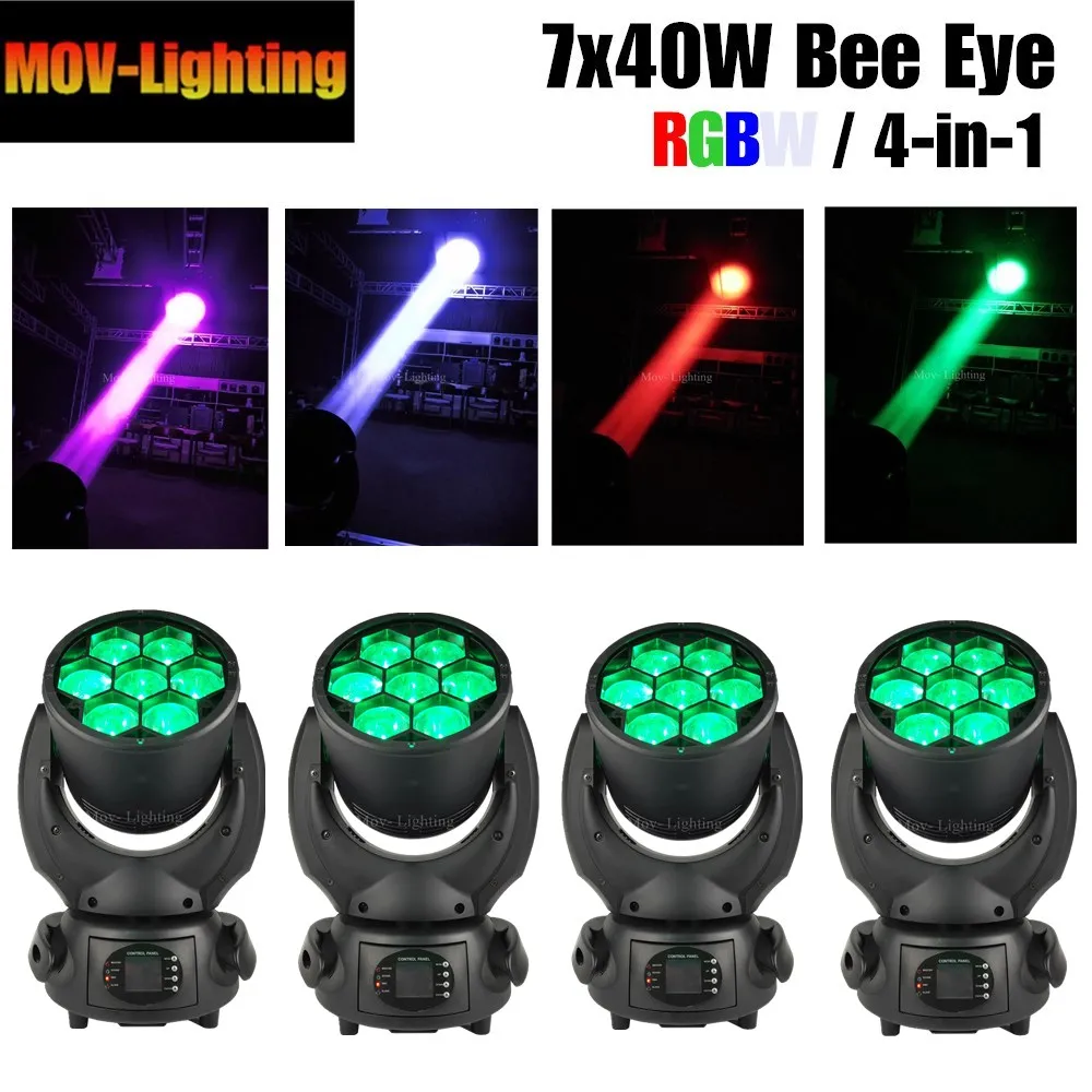 4 шт. с flightcase 7x40 Вт в 1 zoom movinghead пчелиный глаз сценическое освещение|Эффект