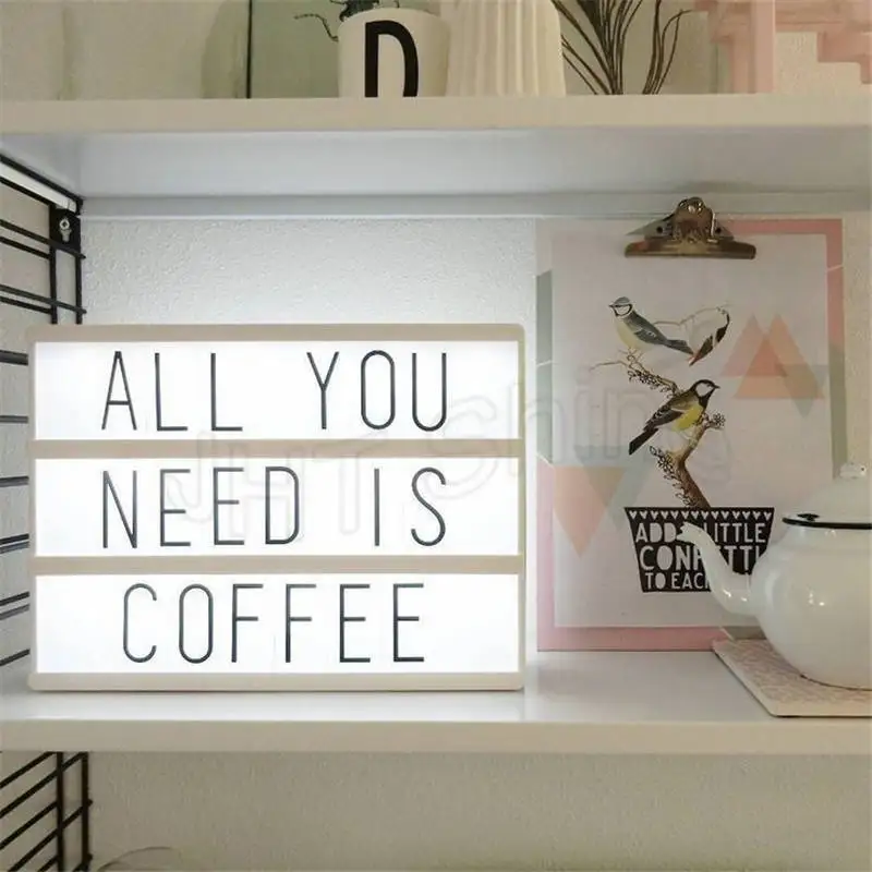 Батарея питание Кино tic Кино доска светодиодный свет A4 Letter Box DIY Знак Lightbox Таблица вечерние свадебные Новогоднее украшение