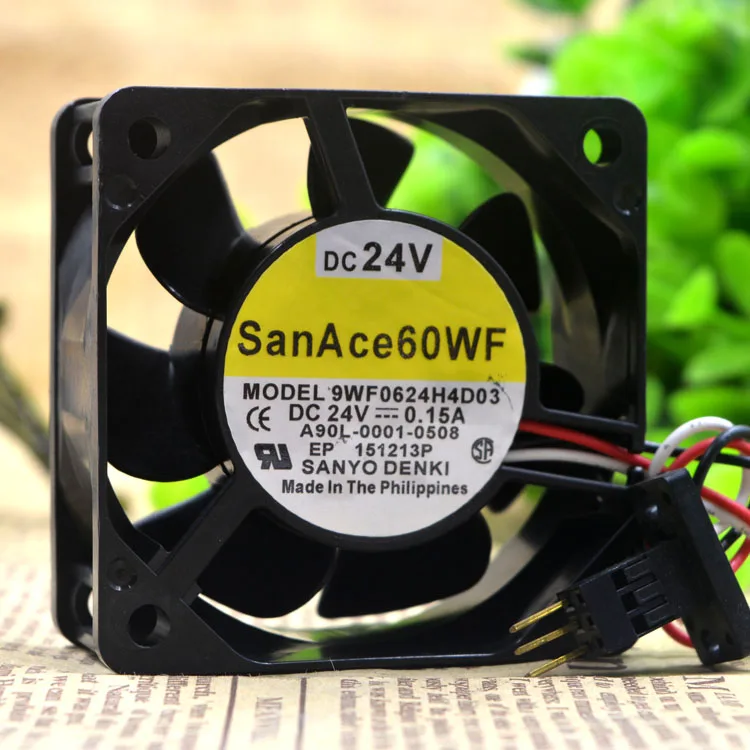 Вентилятор охлаждения SSEA для SanAce60WF 9WF0624H4D03 6025 24 в 0 15 А 3 провода вентилятор 60*60*25 мм