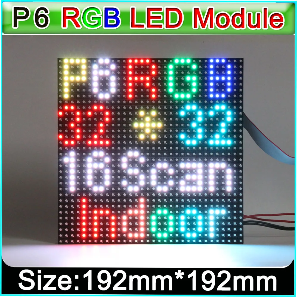 SMD 3 в 1 RGB P6 внутренний полноцветный светодиодный дисплей s модуль 32x32 пикселей 1/16