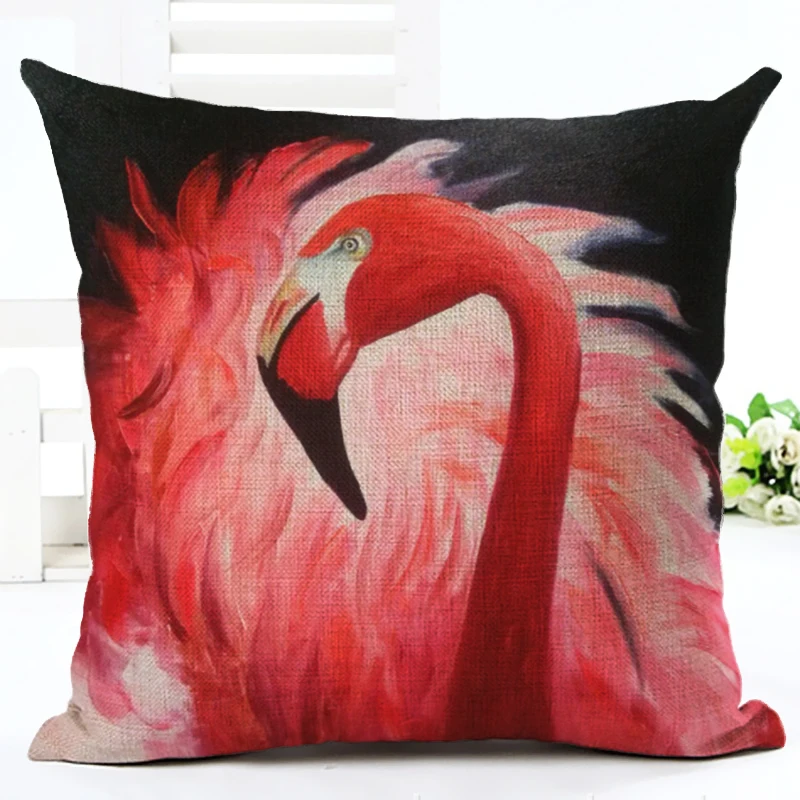 Сделать Подушки-45 см * 45 Чехлы для подушек пальмовых листьев Фламинго кактус