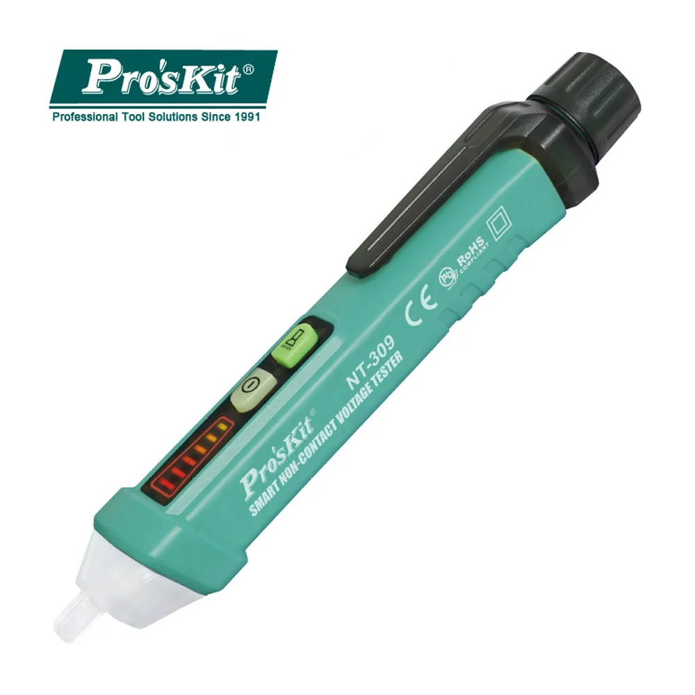 Pro'sKit портативный Бесконтактный интеллект напряжение тесты карандаш Multi-Functional Индукционная электронная ручка со светодиодный освещающие инструменты