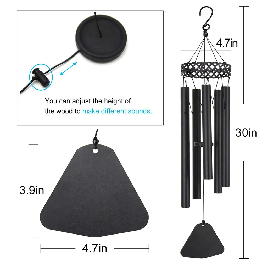 Фэн шуй винтажный в этническом стиле музыкальный Декор для дома и улицы 5 трубок