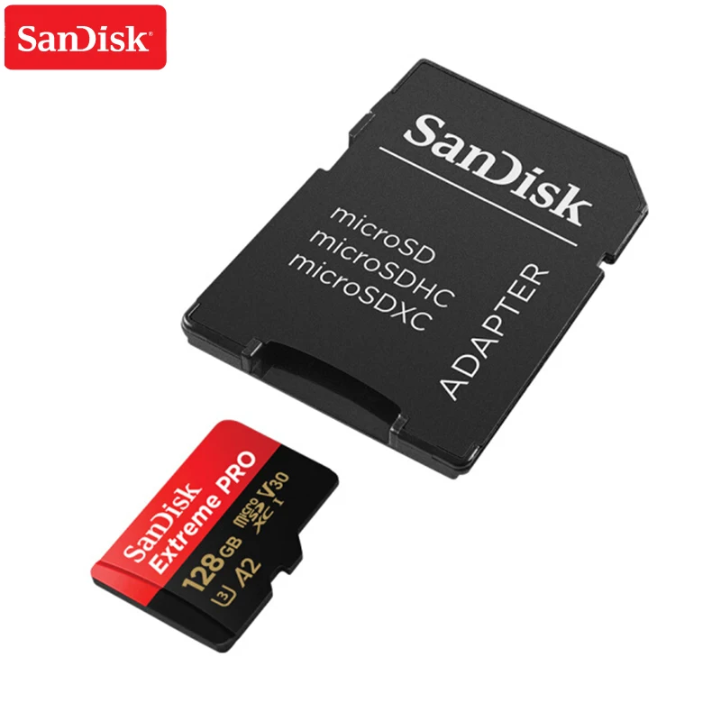 Карта памяти Micro SD Extreme Pro Micro SD Card до 170 МБ/с. A2 V30 U3 64 Гб 128 sandisk TF карта, карта памяти Micro SD с адаптером SD