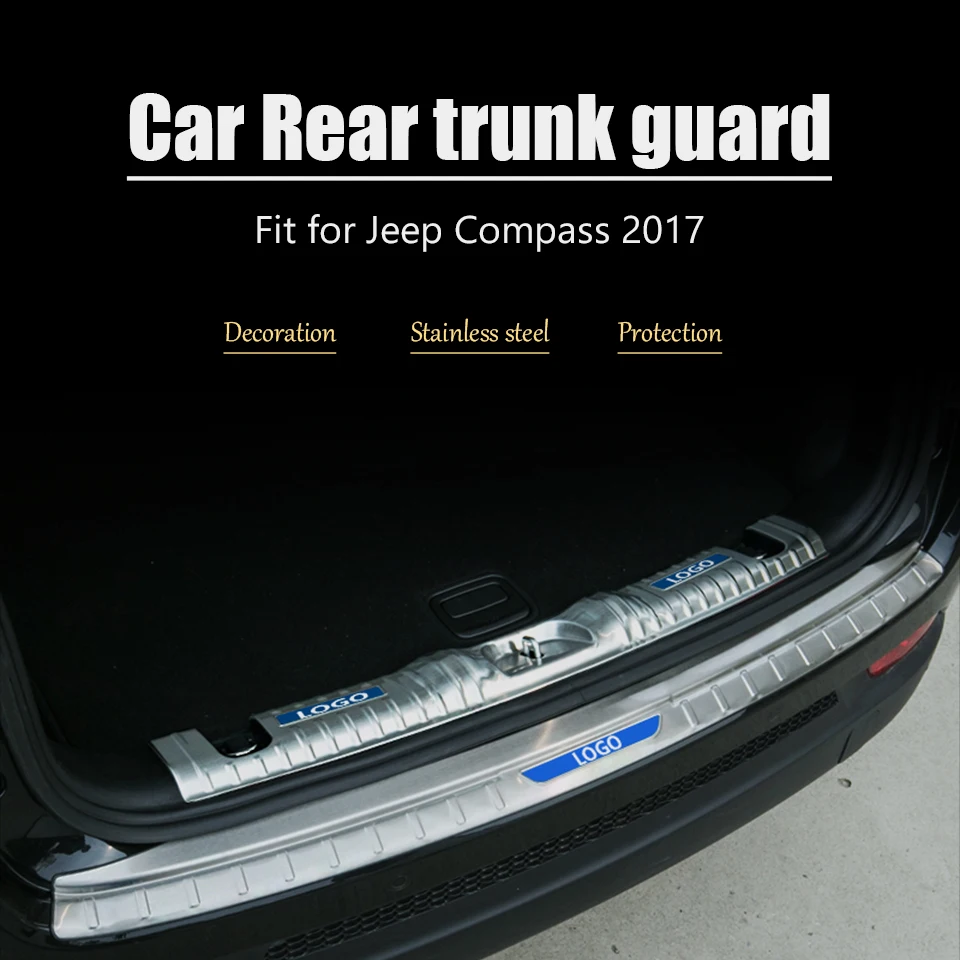NOANS для Jeep Compass MP авто задний багажник дверь Бампер анти полоски от царапин аксессуары из нержавеющей стали