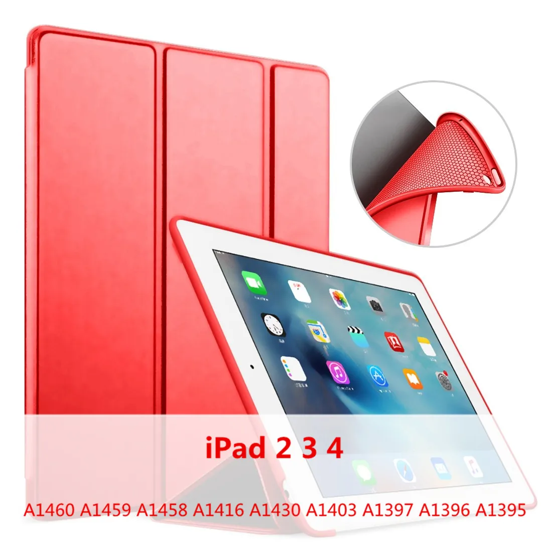2 3 4-RD Мягкий чехол для iPad воздуха смарт-чехол для iPad 9," Wake-сон Funda для iPad Air 2, 3, 4, тонкий кожаный Капа для iPad Mini 1 2 3 4 5 - Цвет: 2 3 4-RD