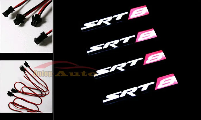 SRT8 стиль с подсветкой светодиодный порога Накладка гвардии протектор для Jeep Cherokee