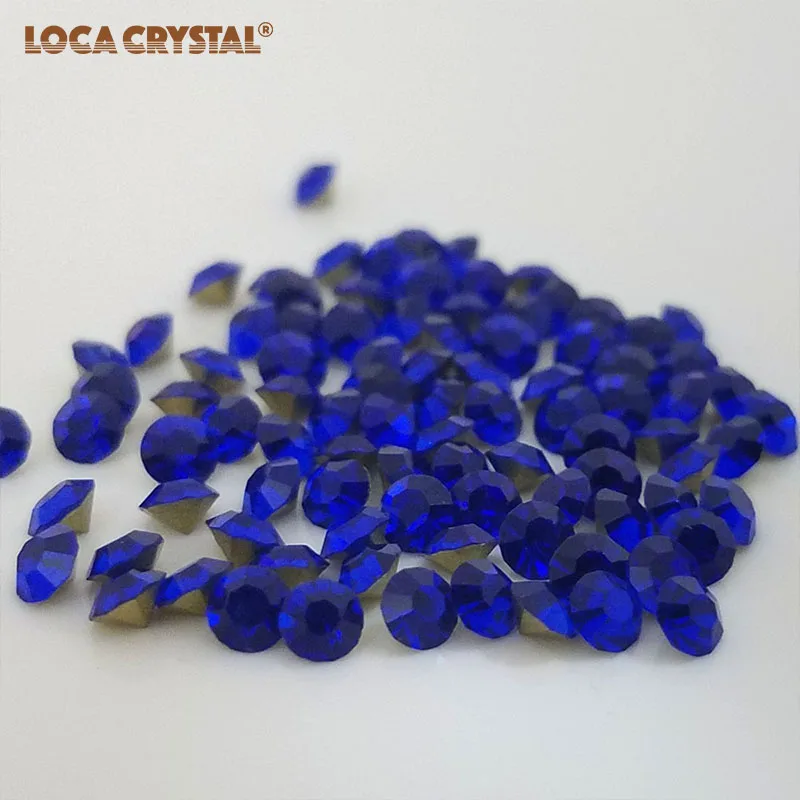 Сапфировый цвет оптовая продажа блестящие DMC Pointback Кристальные стеклянные бусины