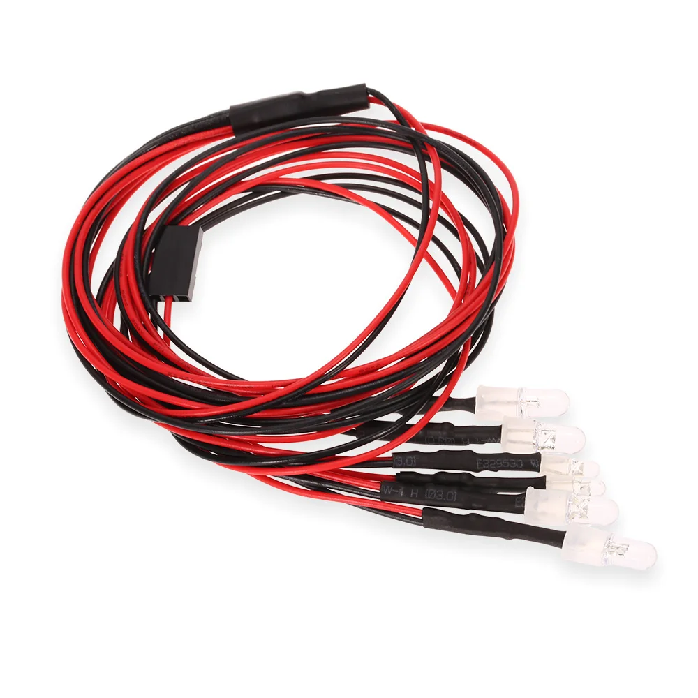 Комплект из 6 светодиодов 2 белых красных синих для 1/10 1/8 Traxxas HSP Redcat RC4WD Tamiya Axial SCX10 D90