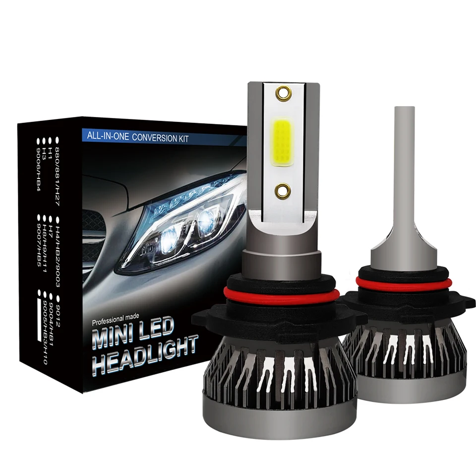 Plug& play авто светодиодный H4 H7 H11 H8 9006 9005 9012 H1 HB3 HB4 автомобильные лампы для передних фар 8000LM автомобилей лампы 6500 К 12 В
