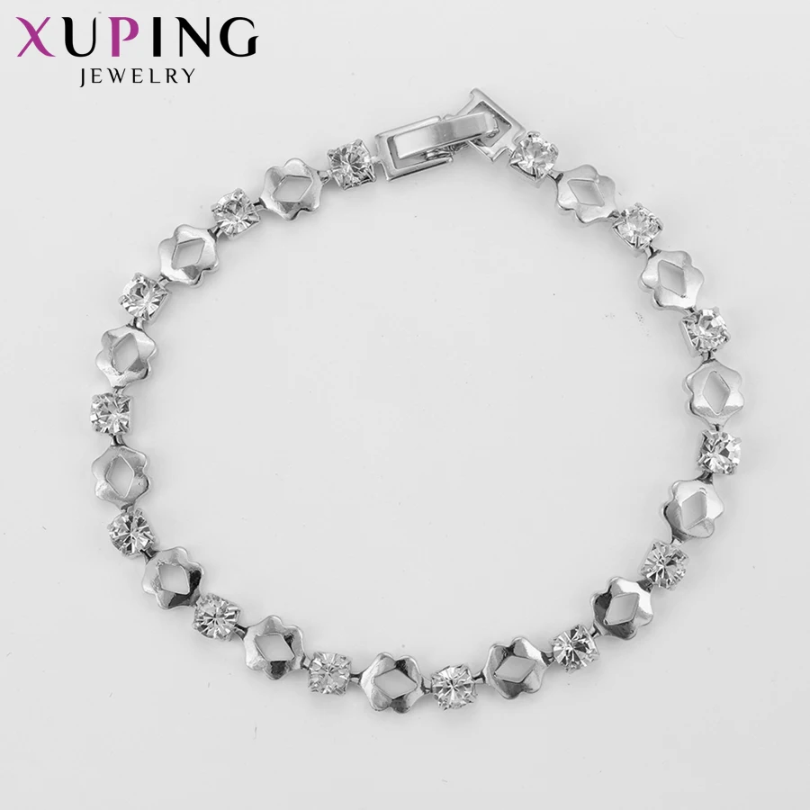 Xuping, модный элегантный браслет, ювелирные изделия, стразы, Экологичная медь, для женщин, подарок на Рождество, S80-75051