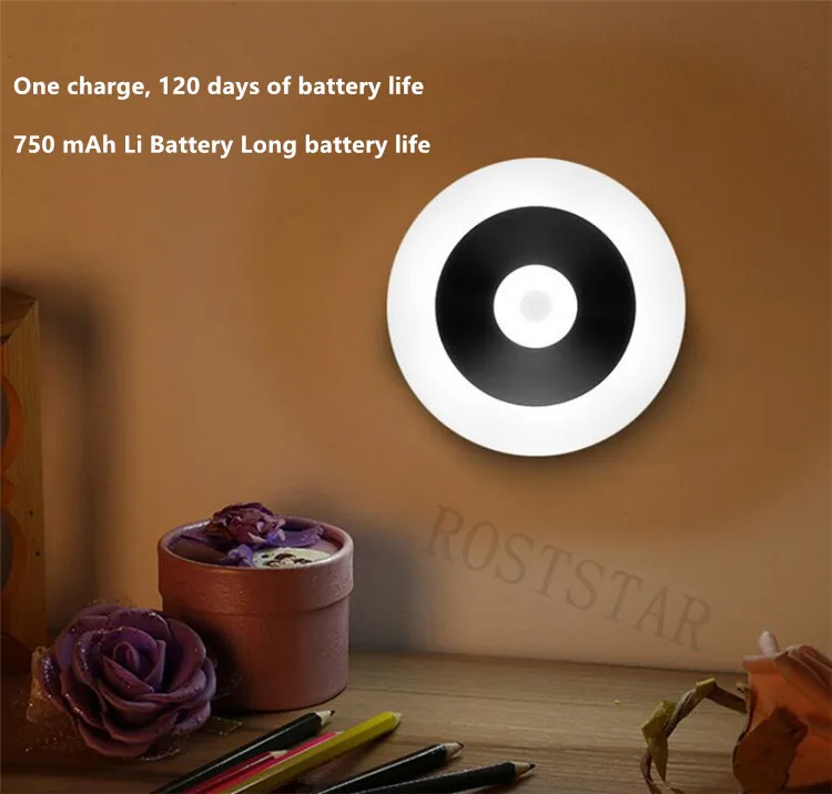 ROSTSTAR LED Light USB Powered Human Sensor LED Night Light Photosensitive and Infrared Small LED Night Lamp For Smart Home