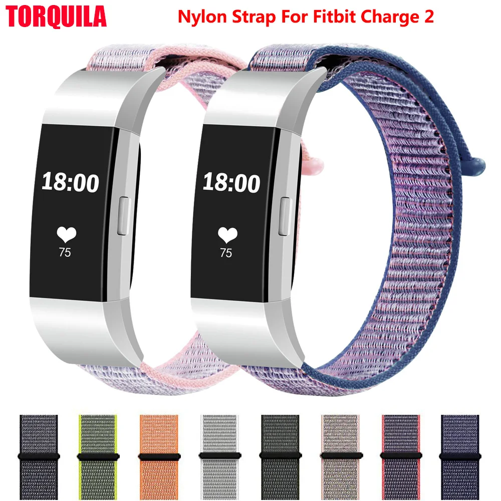 TORQUILA нейлоновая спортивная петля для Fitbit Charge 2 HR часы ремешок дышащий светильник