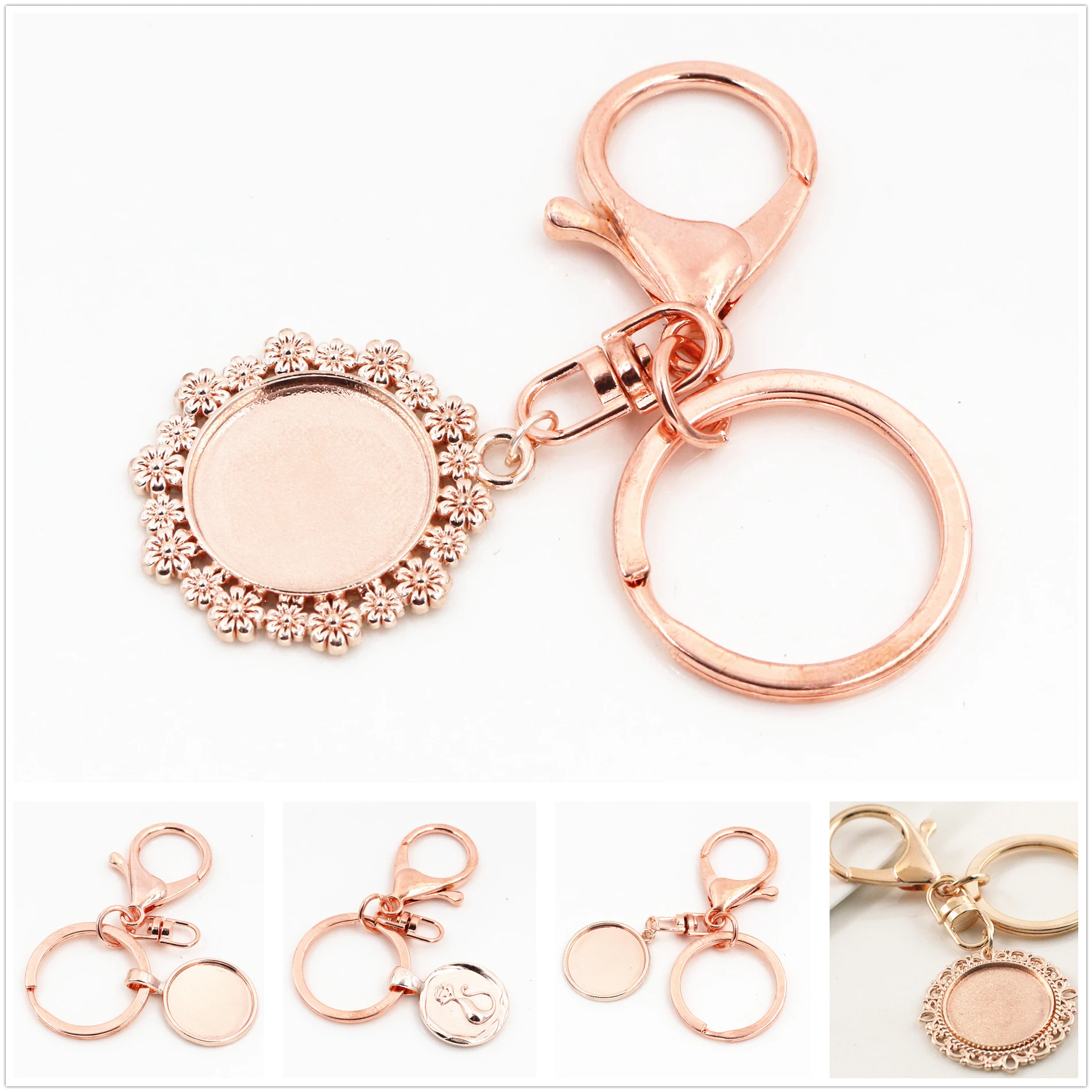 20 мм Внутренний размер розового золота цвет Камея установочная база Ручная