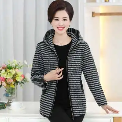 Winter Middle Aged Womens Hooded Imitation Lambs Fleece Jackets Ladies Warm Soft Velevt Coats Mother Overcoats Plus Size A4246 | Женская