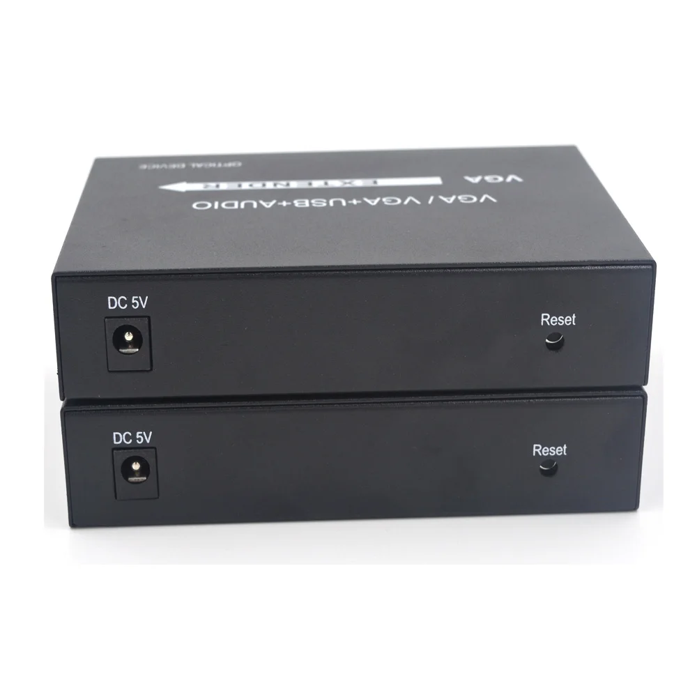 Высокое качество 1080P VGA расширители VGA к оптоволоконным медиаконвертерам с KVM USB и стерео 3,5 мм аудио-SC одномодовый 20 км