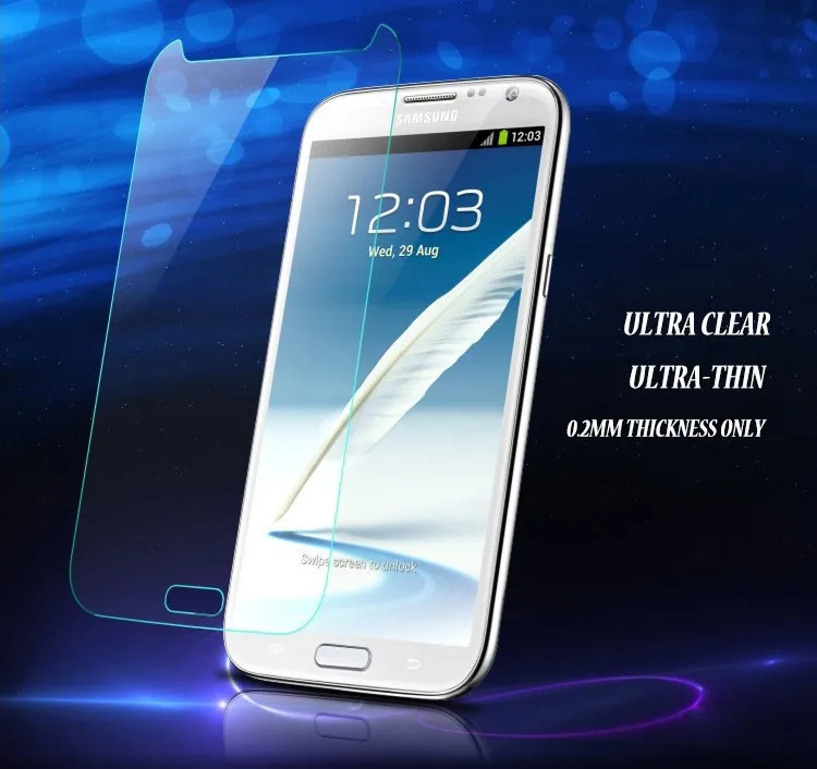 Защитное стекло для samsung Note 2 шт. закаленное Galaxy Note2 N7100 защита от царапин WolfRule|screen