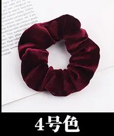 Wine Новое поступление, новые модные женские бархатные Однотонные резинки для волос, милые резинки для волос, корейские аксессуары для волос - Цвет: Wine