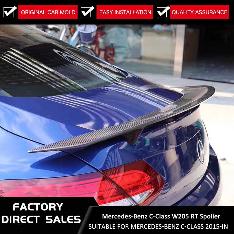 Подходит для Mercedes Benz 2 door W205 coupe C63 спойлер RT стиль C класс C200 задний из углеродного