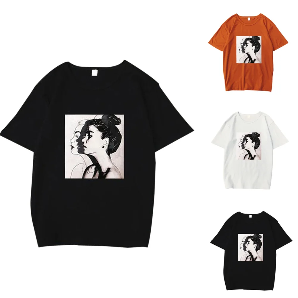 Women New Fashion T shirt Spring Summer Girls Print 3/4 Sleeve Top O Neck Loose Tops Slim Fit Soft Short Shirt Dropshiping | Женская