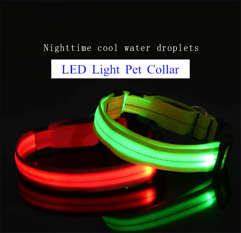 Светодиодный ошейник для домашних животных с зарядкой от USB ночная безопасность