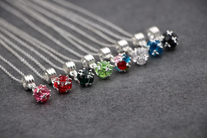 Простой маленький инкрустированный драгоценный камень 1 шт. подвеска с