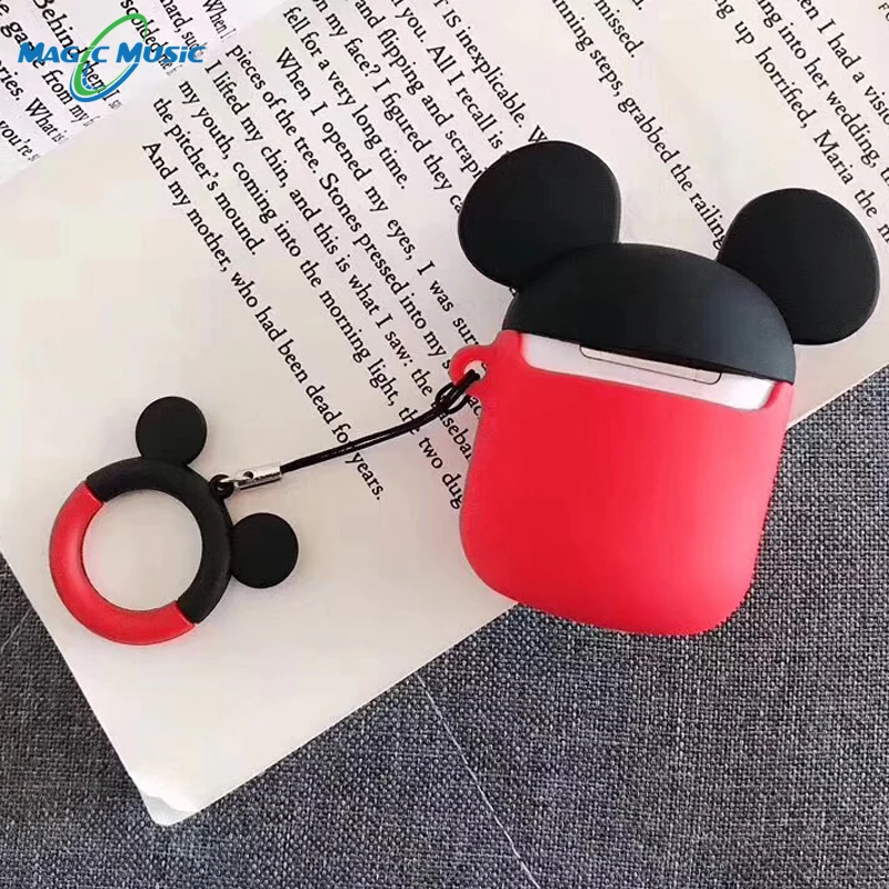 Мягкий силиконовый чехол с милым рисунком Микки и Минни для Apple Airpods, чехол, беспроводные Bluetooth наушники, чехол для переноски airpods