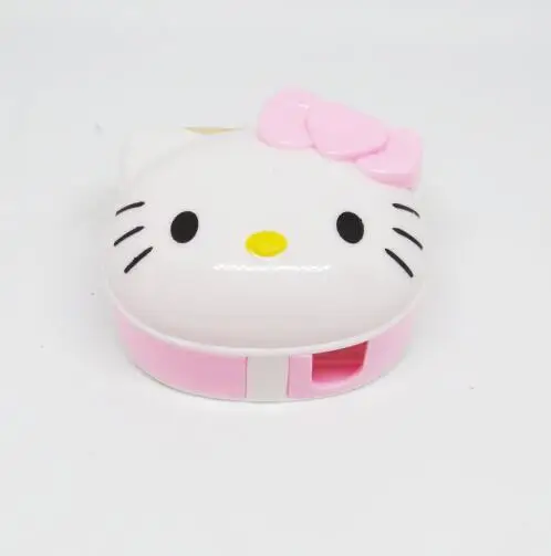Розовый Kawaii милый hello kitty двухдверный ластик и точилка для карандашей принадлежности для письма для детей KT cat Подарочная точилка для карандашей s - Цвет: Розовый