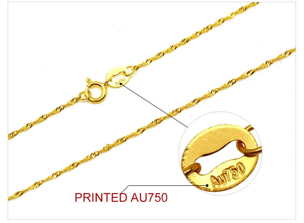 YS 18K цепочка из желтого золота 0,8 Г 45 см цепочка ожерелье ювелирные украшения для женщин