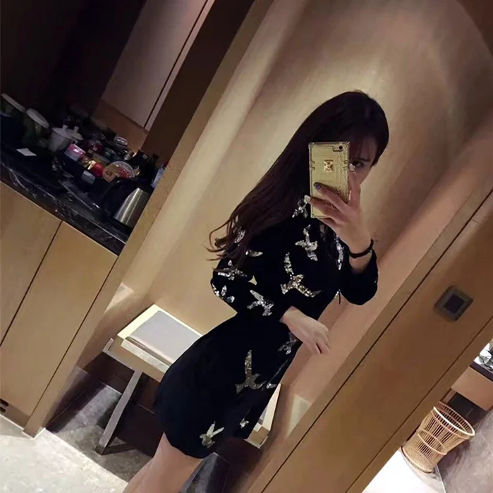 2018 новый весна аристократической темперамент тяжелые бархатные вышивка