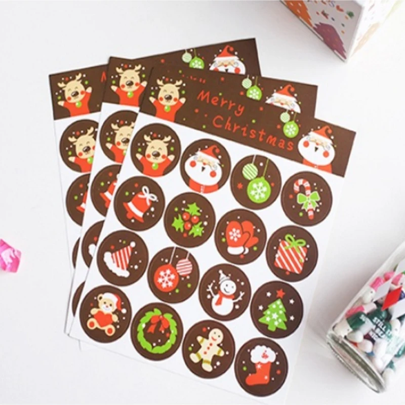 160 шт./лот Kawaii наклейка s Merry Christmas Санта Клаус подарок круглая клейкая наклейка для запечатывания изделия ручной работы посылка украшения