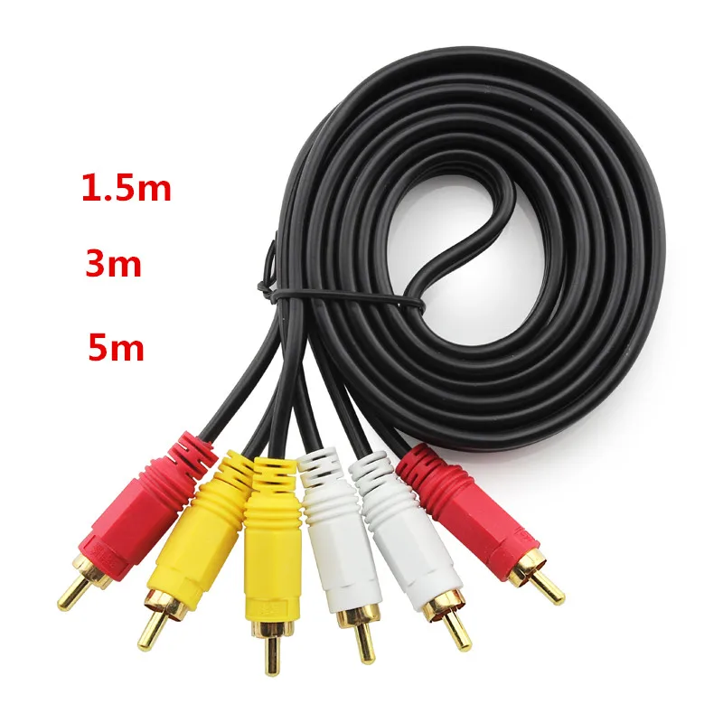 3RCA штекер на 3 RCA мужской Композитный Аудио Видео AV кабель 3X цифровая камера CD