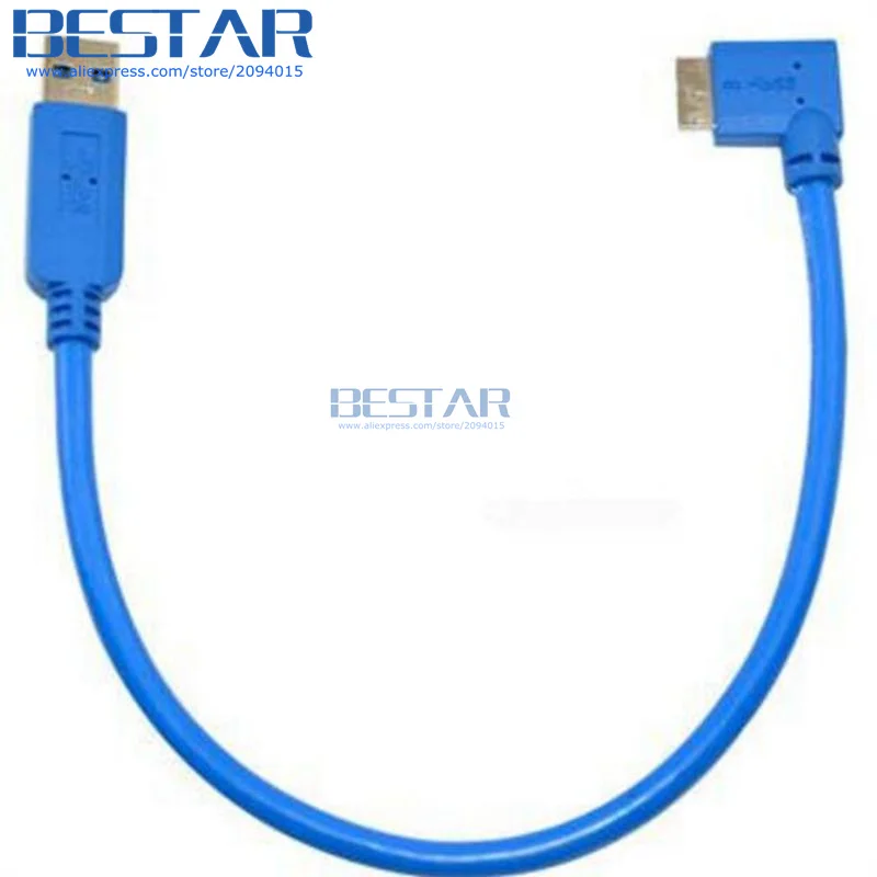 Micro B USB 3 0 male 10pin 90D 30 см 1 фута короткий кабель с прямым и левым углом к А для камеры