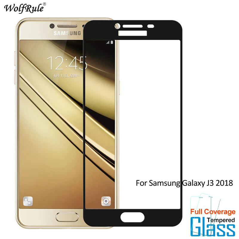 

2PCS For Glass Samsung Galaxy J3 2018 Screen Protector Tempered Glass For Samsung J3 2018 Glass 2.5D Full Cover Phone Film J337