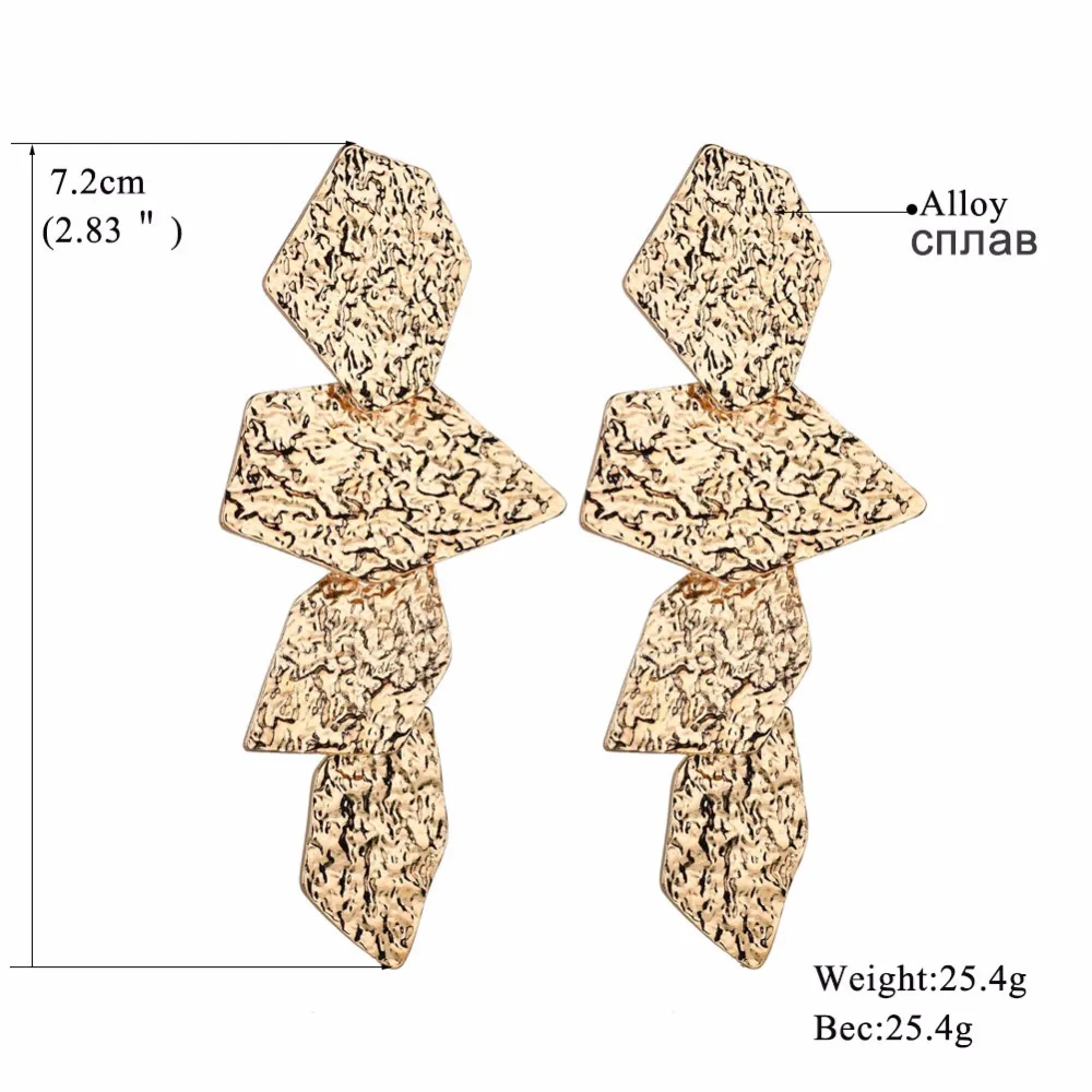 Модные золотые серебряные геометрические серьги MESTILO для женщин эффектные в