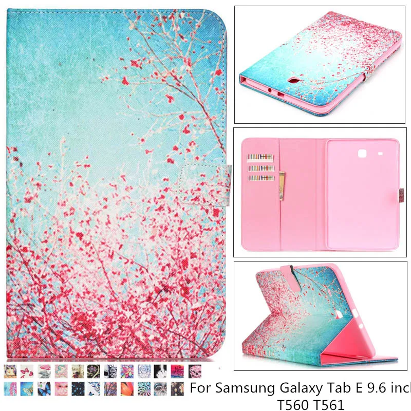 Кожаный чехол для Samsung Tab E 9 6 дюйма T560 мультяшный Единорог 3D планшета T561 Чехол +