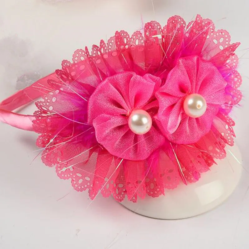 

Children Girls Princess Bowknot Lace Headband Kids Photography Props Hair Wedding Party Flower Headwear Halloween Christmas