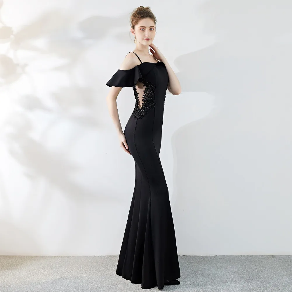 

Sladuo Blue Off The Shoulder Short Sleeve Evening Party Women Luxury Mermaid Dress Sexy Night Club Dresses